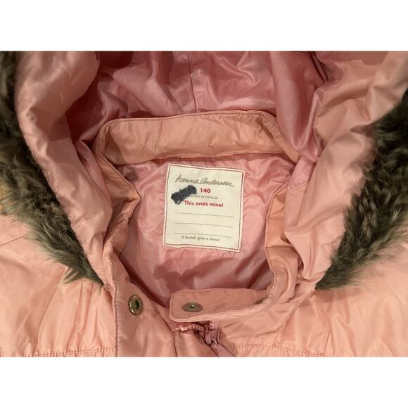 Hanna Andersson Down Girls City Puffer Coat Pink Size 10 140 - Picture 7 of 10